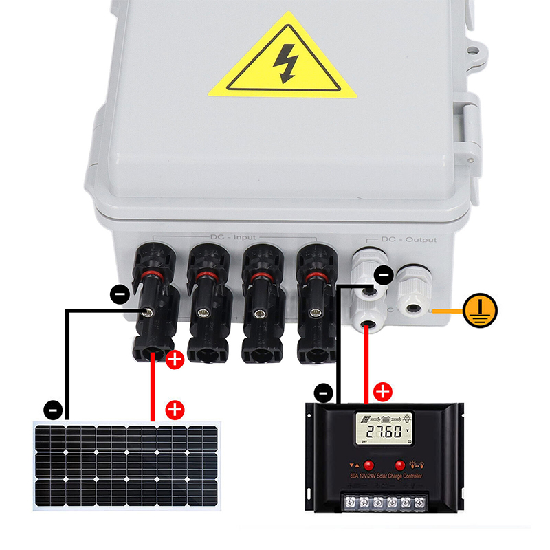 กล่องรวมไฟ DC 1000V 3 เข้า 1 ออก